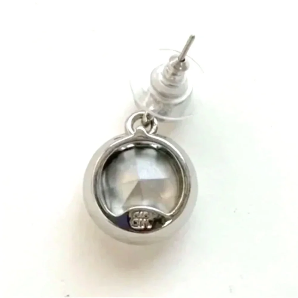 Banana Republic Silver Earring with Dangly Clear Stone - Picture 3 of 3